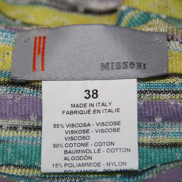 MISSONI Reversible Knit Top Sleeveless Sweater Cowl Neck Multicolor Stripe EU 38 - Picture 2 of 13